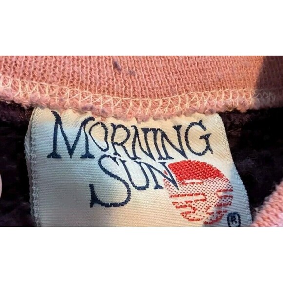 Vintage 80s 90s Morning Sun USA Purple Floral Grandma Sweatshirt Cottagecore L - Picture 4 of 10